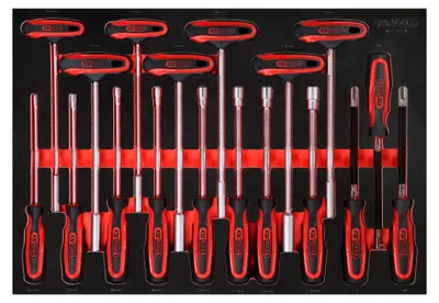 Image de KS Tools Jeu de clés mâles coudées à poignée en T, en mousse, 18 pièces
