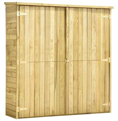Image de Abri de jardin – Abri à outils – Remise – Bois traité et acier – 163 x 50 x 171 cm