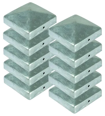 Produktbild von 10x Pfostenkappe Pyramide 91x91 mm Zaunkappe Zierkappe Pfahl Kappe feuerverzinkt
