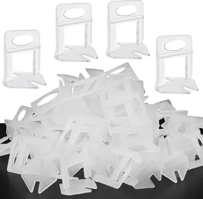 Produktbild von 100 Stück Standard Laschen Fugenbreite 1.5mm, Nivelliersystem Fliesen Nivellierhilfe Zuglaschen Fugenbreite Verlegehilfe für Fliesen Höhe 3-12 mm(100 Laschen,1.5mm)