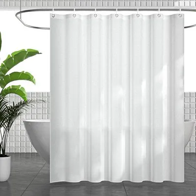 Produktbild von Unyqoos eleganter® weißer Duschvorhang, wasserabweisend und schimmelresistent für Bad und Dusche, 180x180 cm