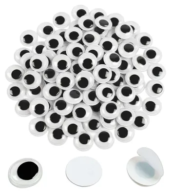100 selbstklebende Wackelaugen 14 mm für Bastelarbeiten