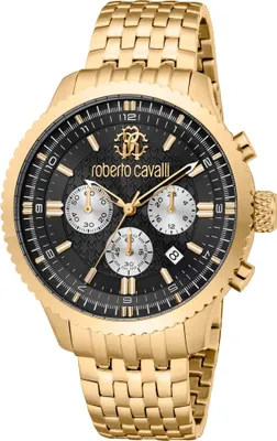 Zdjęcie produktu dla Zegarek męski ROBERTO CAVALLI RC5G127M0075 złoty fashion na prezent