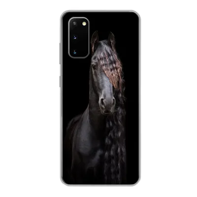Produktbild von MuchoWow® Handyhülle Schutzhülle Hülle für Samsung Galaxy S20 Pferde - Friesisch - Mähne - Schwarz - Tiere Silikon Softcase Handy Hülle - Bild