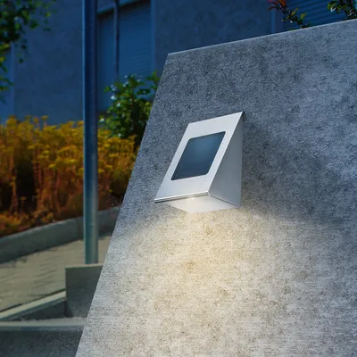 Image de esotec Solar Applique murale Shine pour l'extérieur Acier inoxydable METAL résistant aux intempéries 102116