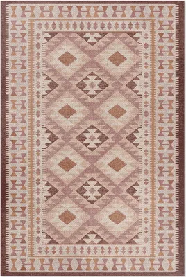 Produktbild von Vintage-Muster, dekoratives Stoff-Imitat – Vinyl Fußmatte – 140x210 cm – Rutschfest, Pflegeleicht & Langlebig