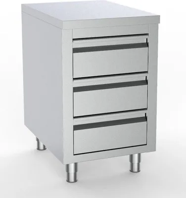 Immagine prodotto di Mobile da lavoro Combisteel con 3 cassetti, acciaio inox AISI 430, 500x700x850mm