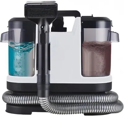 Obrázek produktu pro Čisticí přístroj na čalounění, 500 W, vysavač na koberce s 3 vyměnitelnými čisticími kartáči a odnímatelnou nádržkou na vodu, sací výkon 12 kPa, pro mokré i suché čištění, vhodný pro koberce, pohovky a interiéry automobilů