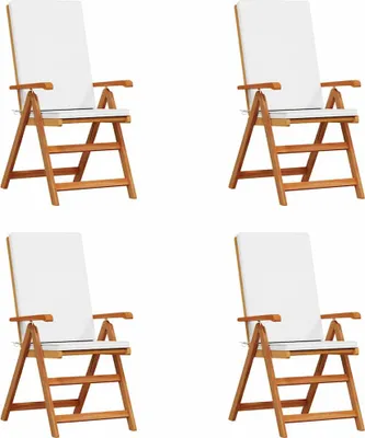 Immagine prodotto di vidaXL Sedie da giardino, set da 4 pezzi, marrone e bianco, 57 x 71,5 x 104 cm