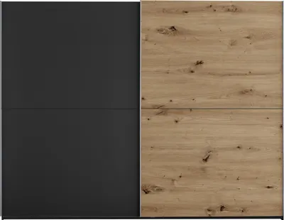 Produktbild von Schwebetürenschrank MESIO mit 2 Türen, Graphit und Artisan Eiche, inkl. Inneneinteilung