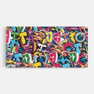 Produktbild von ARTHUB® Leinwandbild 50x100 cm, Graffiti Letters | Wohnzimmerdekoration, Hängende Bilder, Wanddekoration, Heimdekoration, Moderne, Graffiti