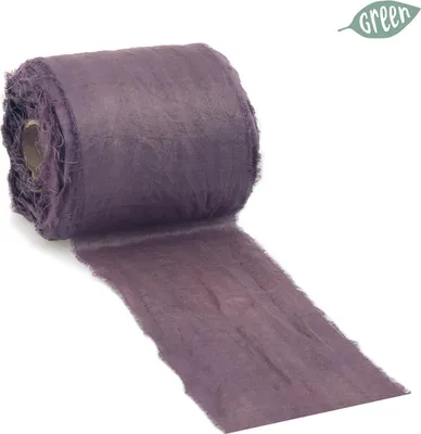 Image de Ruban de soie violet, 70 mm x 25 m, ruban cadeau en soie recyclée