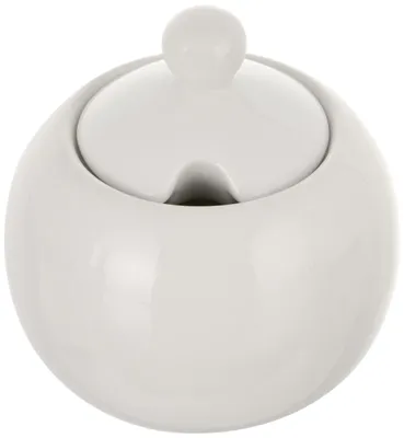 Zuckerstreuer aus Porzellan, weiß, Ø 9 cm, Höhe 8,5 cm