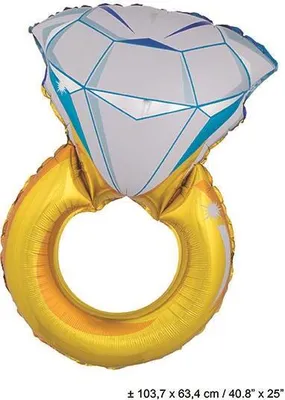 Produktbild von Folienballon Diamantring ca. 103,7 x 63,4 cm