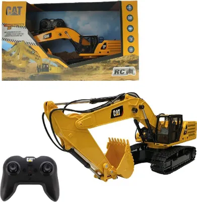 Produktbild von Carrera RC CAT 336 Löffelbagger 1:24 - Schwarz/Gelb ab 8 Jahre, Original Lizenz, LED Licht, Sound Funktion