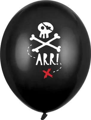 Image de Ballons pirates 30cm noir set de 6