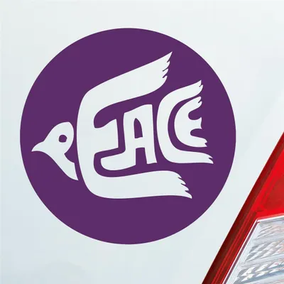 Produktbild von Auto Aufkleber Peace 70s Weltfrieden Taube Frieden 10x10 cm Lila Sticker Heckscheibenaufkleber