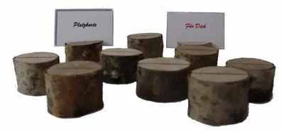 Produktbild von 3 Stk Platzkartenhalter Ø 7 - 9 cm, Kartenhalter Tischkartenhalter Namesschild aus Holz
