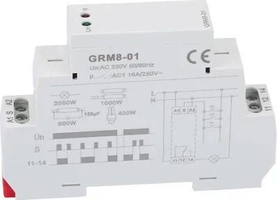 Produktbild von GRM8-01 Elektronisches Impulsrelais, Latching-Relais, Speicherrelais, AC 230V, DIN-Schiene 18mm