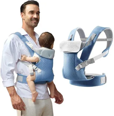 Produktbild von Unyqoos® Ergonomische Babytrage, verstellbar – für Neugeborene bis 36 Monate, mehrere Tragepositionen, M‑Hüftstütze, leichtes Polyester