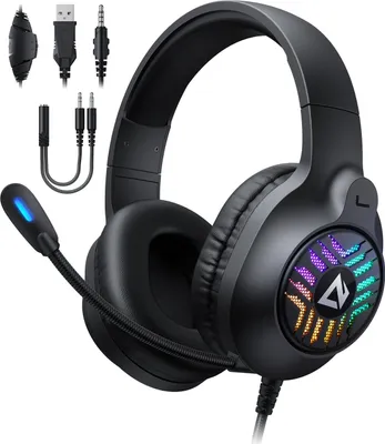 Immagine prodotto di Cuffie da gioco AUKEY GH-X1 RGB con audio stereo con driver da 50 MM Microfono a cancellazione di rumore