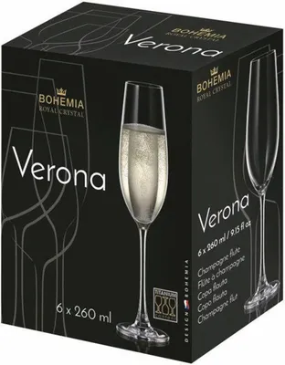 Produktbild von BOHEMIA ROYAL CRYSTAL Verona Sektgläser 260ml 6 Stück