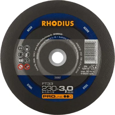 Immagine prodotto di Disco da taglio Rhodius FT33 230 x 3,0 mm diritto (25 pz.)