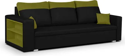 Produktbild von 3-Sitzer-Sofa mit Schlaffunktion PABLO1 - Schwarz/Grün