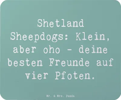 Produktbild von Mr. & Mrs. Panda Mousepad Spruch Shetland Sheepdog Freunde - Meeresbrise - Geschenk, unerschütterlicher Charakter, bedingungsloses Vertrauen, pc mausunterlage, Mauspad