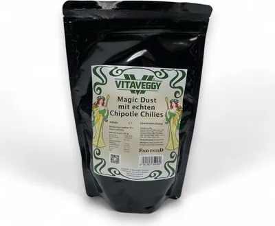 Produktbild von VITAVEGGY Magic Dust BBQ-Rub Gewürzmischung mit Chipotle-Chilies, vegan und ohne Zusatzstoffe, perfekt für Fleisch, Geflügel, Marinaden, Grillgerichte, Barbecue und Tex-Mex Küche 200g