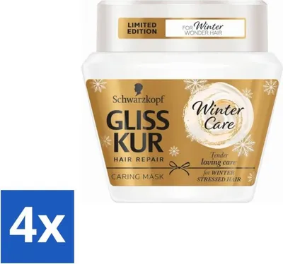 Productafbeelding van Schwarzkopf - Gliss Kur - Haarproducten - Winterbescherming - 300 g - Voordeelverpakking - 4 stuks