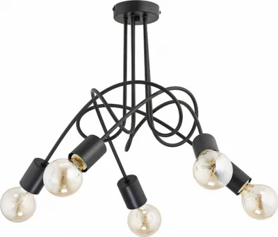 Zdjęcie produktu dla Żyrandol TANGO czarny 5xE27x60W metal wym:41x50x50cm IP20 Alfa