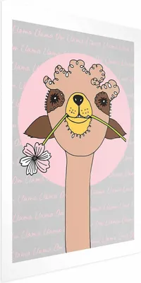 Produktbild von Posterpapier Poster - Cheerful Llama 60x90 cm Für Kinder e-A-0110-ao-a