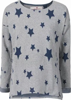 Produktbild von Maternity Bluse Sternenmuster Langarm, Baumwolle, Grau