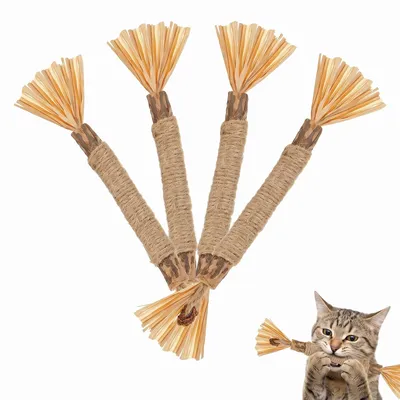 4 Matatabi-Stäbchen für Katzen, Kauspielzeug, 22 cm