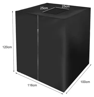 Produktbild von IBC-Tankabdeckungen und Behälterabdeckungen – Schwarz oder Grün, geeignet für 600-Liter- und 1000-Liter-Fässer, mit Reißverschluss