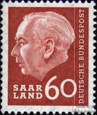 Produktbild von Briefmarken Saarland 1957 Mi 394 postfrisch Bundespräsident Heuss (I)