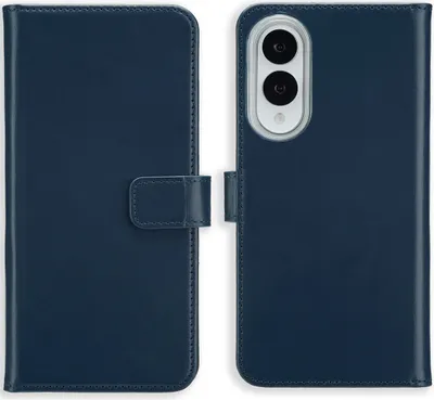 Immagine prodotto di Custodia a libro in vera pelle Selencia per Samsung Galaxy S25 Edge - Blu scuro