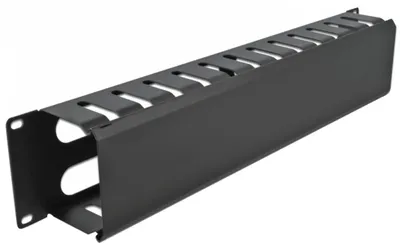 Produktbild von Delock Kabelführungsplatte für Schaltschrank - Schwarz - 2U - 48.3 cm (19")