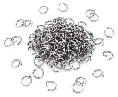 Image de Anneaux ouverts en acier inoxydable 500 pièces - Revêtement argenté - 7 mm de diamètre - 20 Gauge - Pour la fabrication de bijoux