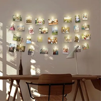 Image de 5 mètres de guirlande lumineuse LED avec pinces pour photos