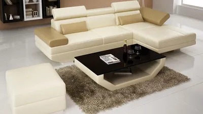 Produktbild von Ledersofa L-Form Couch Wohnlandschaft Ecksofa Garnitur Design Modern Sofa K5009D