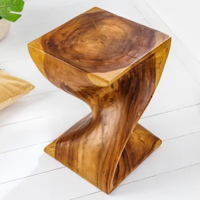 Produktbild von riess-ambiente Skulpturaler Beistelltisch HELIX 30cm natur Suarholz Sitzhocker Couchtisch Tisch Hocker