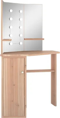 Produktbild von " " Eck-Schminktisch mit LED Eichen-Optik 111x54x141,5 cm NeuMöbel 3840168