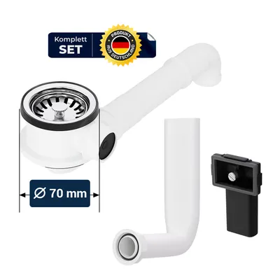 Produktbild von Siebkorbventil 70mm mit Raumschaffer Exzenterventil 1 1/2" Überlauf für Spüle