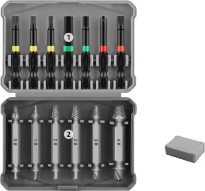 Produktbild von INF 13-teiliges Schraubenausdreher Set: Bolzenentferner & Bohrer Set für Beschädigte Schrauben