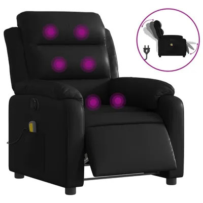 Image de Fauteuil de massage inclinable électrique noir similicuir