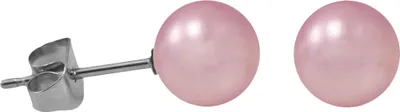 Produktbild von Ohrstecker 316L Chirurgenstahl mit synthetischer Perle Farbe - Pink Größe - 5 mm
