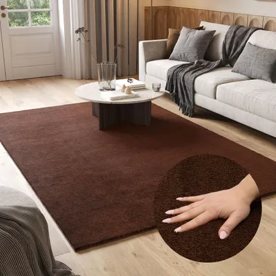 Obrázok produktu pre Tapiso koberec CUDDLE Unicoloured Tmavo hnedý Obývacia izba Spálňa 80 x 150 cm