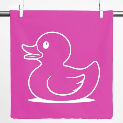Produktbild von Huuraa Kissenbezug Gummiente Silhouette 40x40cm Fuchsia Baumwolle Dekokissenbezug Geschenkidee